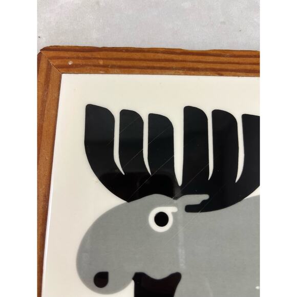Taylor & Ng Ceramic Tile Moose Motif 9" Square Made in Japan Vintage 1980s - Picture 8 of 11